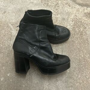 L intervalle platform leather booties